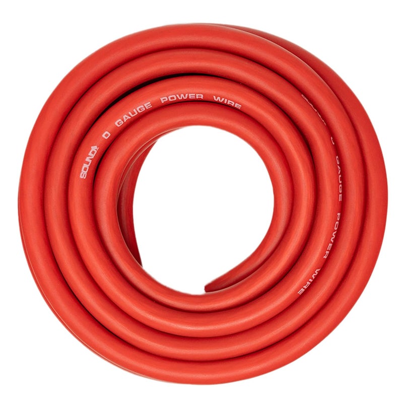 SoundBox 0 Gauge Red Amplifier Power/Ground Wire 1/0 Ga Amp Cable, 25 Feet - Image 1